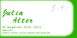 julia alter business card