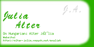 julia alter business card